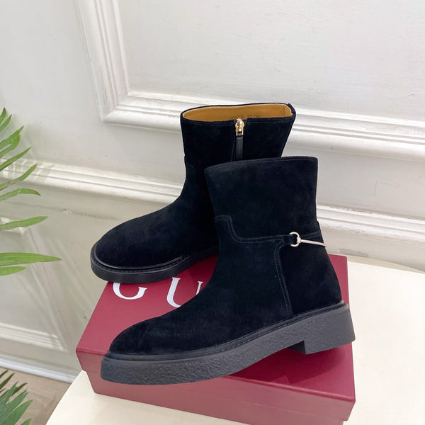 Gucci 25???? horsebit ankle boots black suede 435374