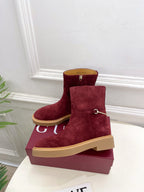 Gucci 25???? horsebit ankle boots wine red suede 435375