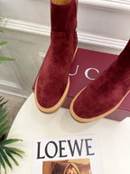 Gucci 25???? horsebit ankle boots wine red suede 435375