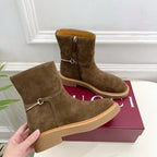 Gucci 25???? horsebit ankle boots chestnut brown suede 435376