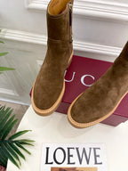Gucci 25???? horsebit ankle boots chestnut brown suede 435376