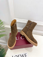 Gucci 25???? horsebit ankle boots chestnut brown suede 435376