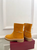 Gucci 25???? horsebit ankle boots mustard yellow suede 435377