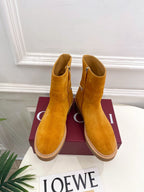 Gucci 25???? horsebit ankle boots mustard yellow suede 435377