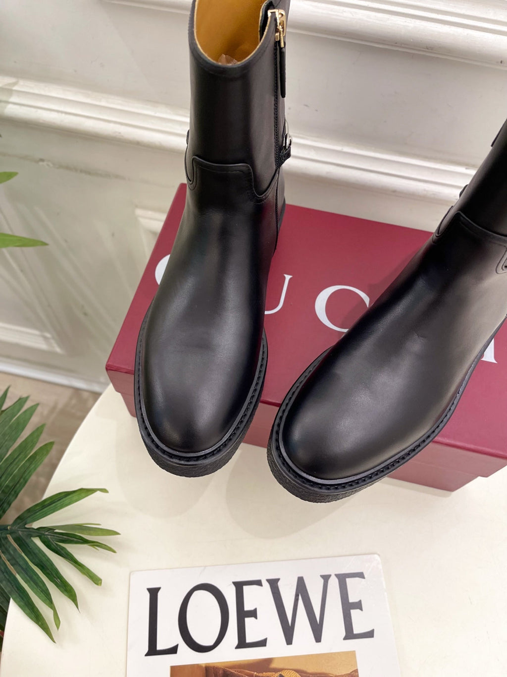 Gucci 25???? horsebit ankle boots black calfskin 435379
