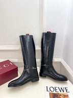 Gucci 25???? horsebit long boots black calfskin 435381