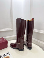 Gucci 25???? horsebit long boots burgundy calfskin 435382