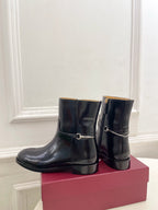 Gucci 25???? horsebit ankle boots black patent calfskin 435384