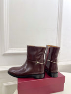 Gucci 25???? horsebit ankle boots burgundy patent calfskin 435385