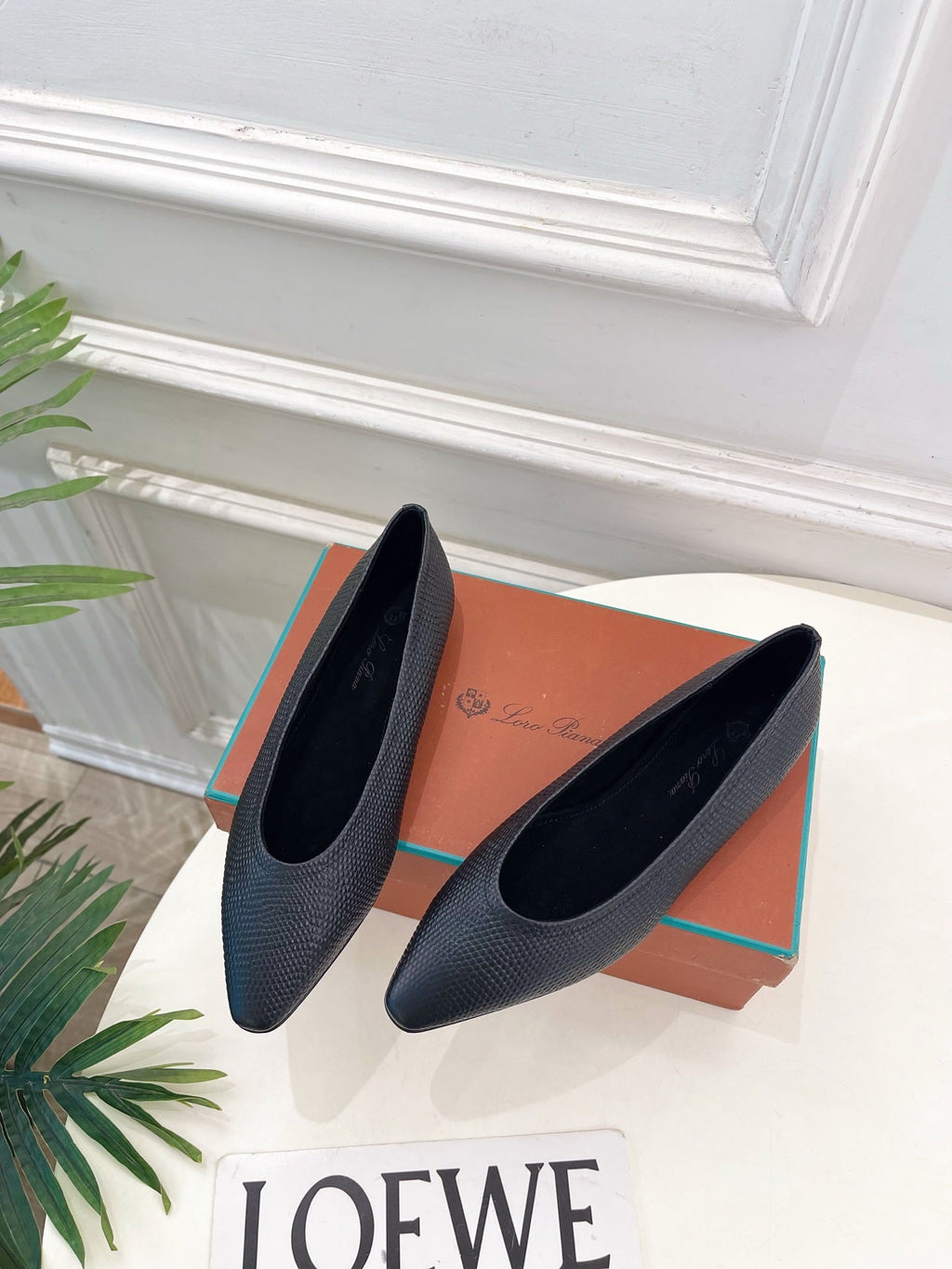 LP 26SS Ballet Flats Black Snakeskin 587579