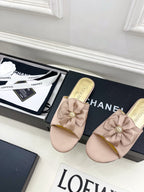 CC 26s Bow Slippers Dusty Rose Satin Sheepskin 586898
