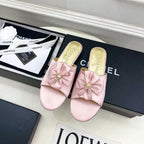 CC 26s Bow Slippers Pink Satin Sheepskin 586899
