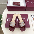 GG 26 Flat Sandals Dark Red Patent Leather 587090