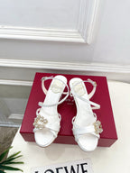 RV Efflorescence Sandals 6.5cm White Satin 631970