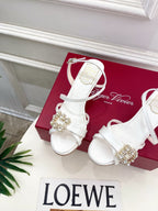 RV Efflorescence Sandals 6.5cm White Satin 631970