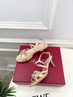 RV Efflorescence Sandals 6.5cm Beige Satin 631973