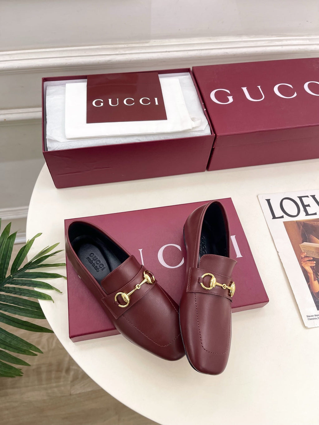 GG 26s Loafer With Horsebit Burgundy Leather 640283