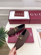GG 26s Loafer With Horsebit Brown Canvas 640286