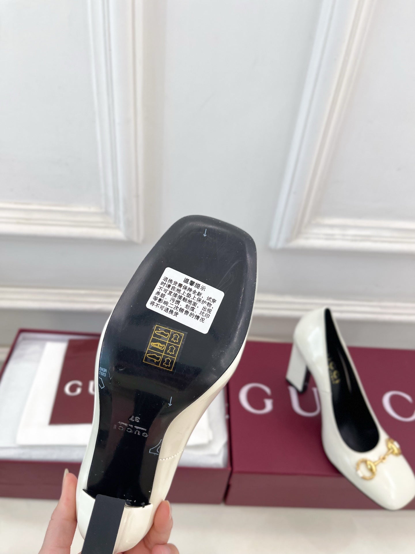 GG 26s Signora Pump 10cm White Leather 640301