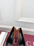 GG 26s Signora Pump 10cm Brown Leather 640303