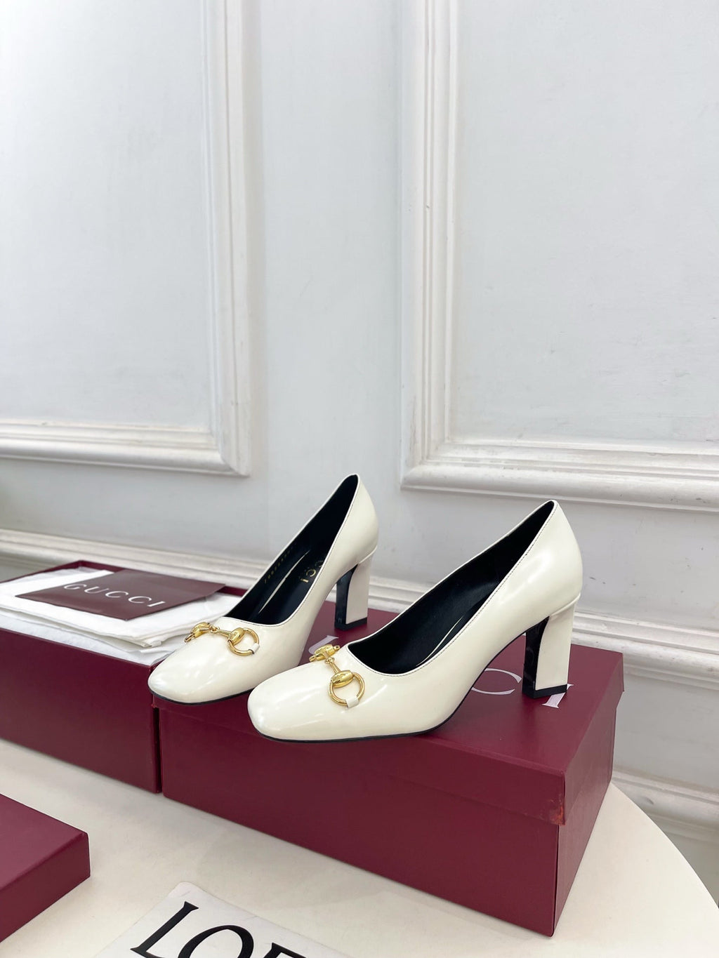 GG 26s Signora Pump 7.5cm White Leather 640306