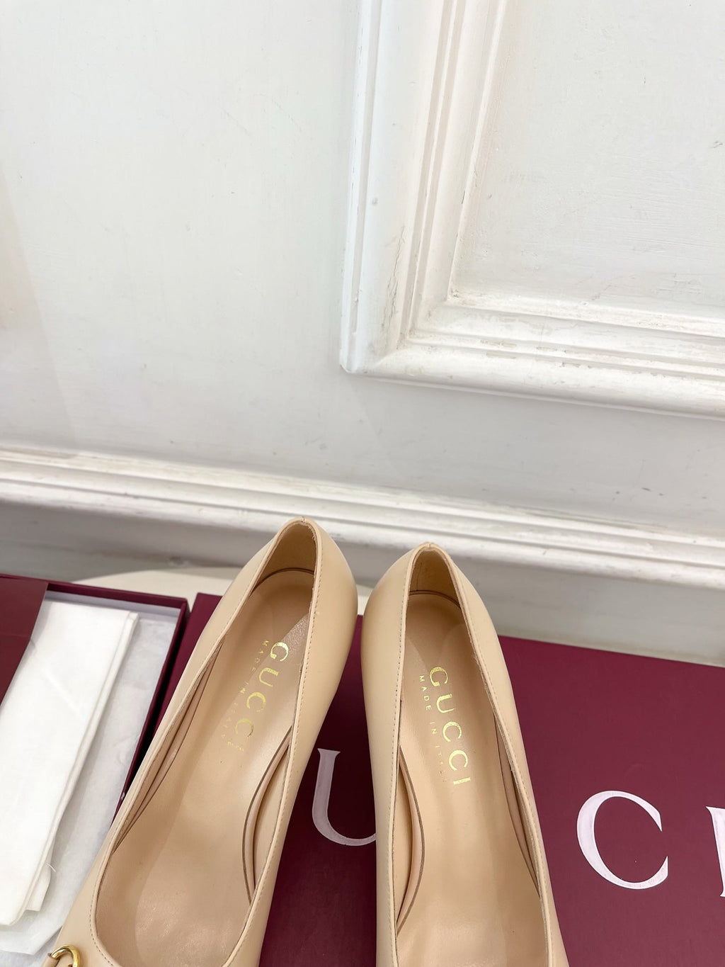 GG 26s Signora Pump 7.5cm Beige Leather 640309