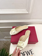 Vlogo Slides Cream Croc-Embossed Leather 746266
