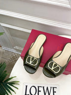 Vlogo Slides Green Croc-Embossed Leather 746269