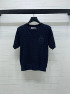 Dior 2026 Crew Neck Cable Knit Short-Sleeve T-Shirt Wool
