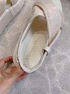 CD 26s Platform Sandals 65 Light Pink Canvas Lambskin 644287