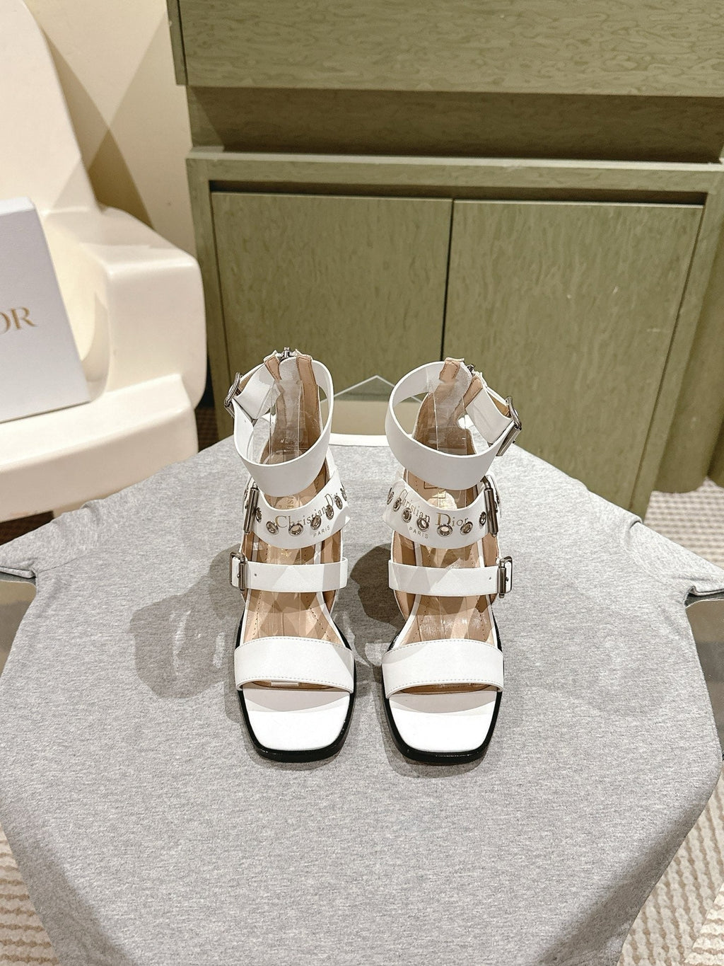 CD 26s High Heel Sandal 65 White Sheepskin 661539