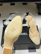 CC 26s Slingback 95 Beige Mesh Fabric Sheepskin 649440