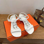 HM 26ss High-heeled Sandals 50 White   Leather 638529