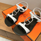 HM 26ss Sandals Black White   Leather 638532
