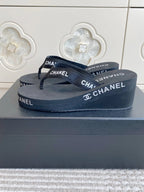CC 26s Thong Sandals 65 Black Rubber Leather 647674