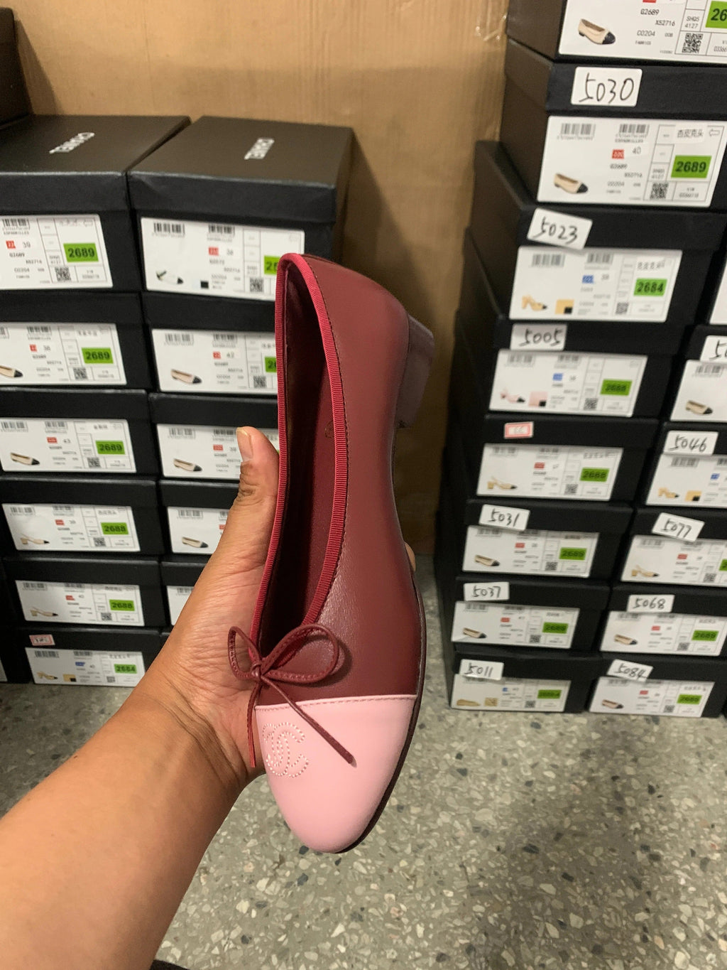 Chanel 2026 Ballet Flat Burgundy Pink Lambskin