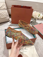 FLAT SHOES MULTICOLOR MESH FABRIC