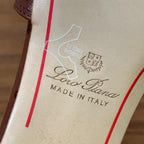 HIGH HEEL IN BROWN LAMBSKIN OSTRICH SKIN