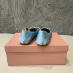 BALLET FLAT SHOES LIGHT BLUE GLOSSY SHEEPSKIN