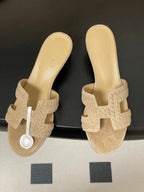 HM 25S ORAN HIGH?HEEL SANDAL IN BEIGE SUEDE AND LAMBSKIN