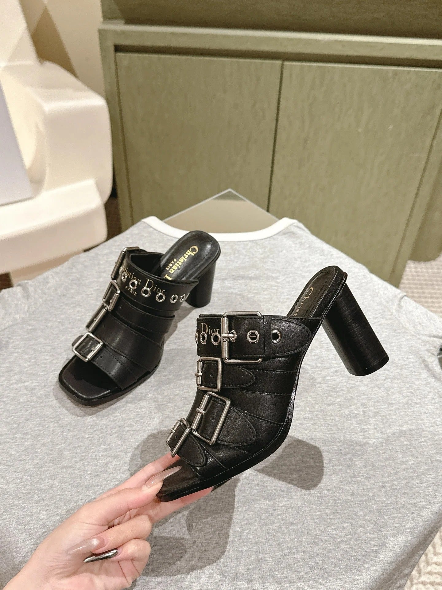 CD 26s High Heel Sandal 65 Black Lambskin 661541