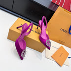 LV 26s Slingback 75 Fuchsia Pink Premium Satin 622451