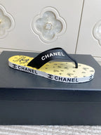 CC 26s Thong Sandals Yellow Pastel Rubber Leather 647680