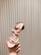 CC 26s Bow Sandals Pink Cowhide 658470
