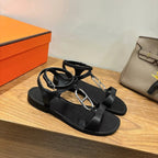 HM 26ss Sandals Black   Leather 638533