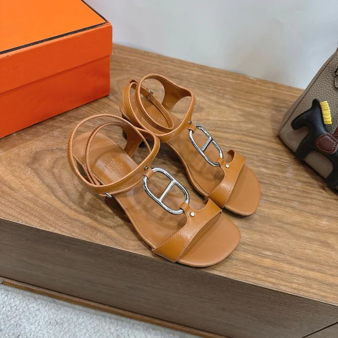 HM 26ss High-heeled Sandals 50 Brown   Leather 638531