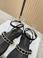 CD 26s Crystal Sandals Black   Leather 643498
