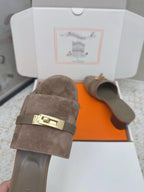 HM 26ss Oasis Sandals 50 Brown Suede Cowhide 625149