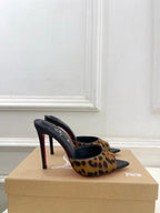 CL 26SS Slingback 100 Brown Black Leopard Leather 586571