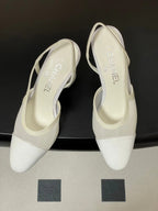 CC 26s Slingback 95 White Mesh Fabric Sheepskin 649441